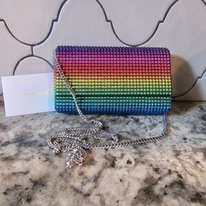 Brand new $1940 AMINA MUADDI Rainbow convertible CLUTCH BAG